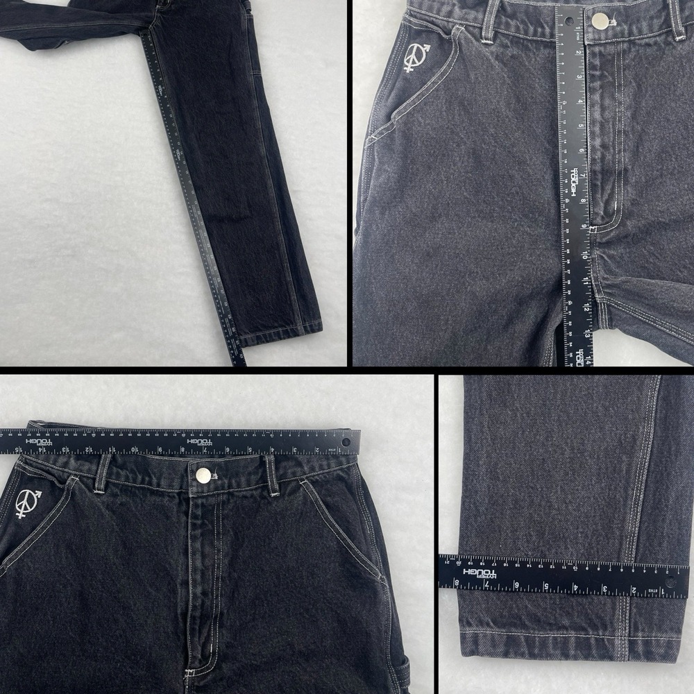 Sexhippies Black Carpenters Jeans Men's 30x31 Denim Pants - Picture 8 of 8